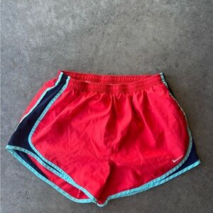 Nike Red and Teal Athletic Shorts